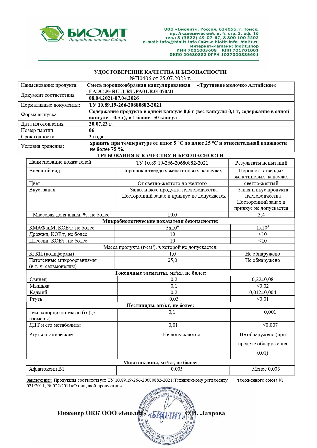 Паспорт №072023